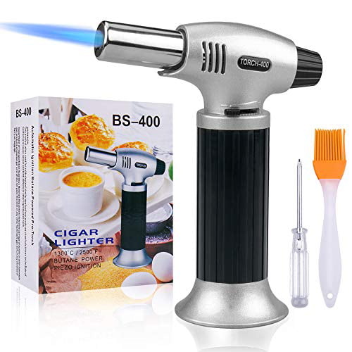 Gas Kitchen Blow Torch Refillable Cooking Torch Lighter for Desserts BBQ No Gas